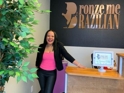 Geniana Neto at the reception of Bronze Me Brazilian in Menlo Park